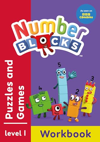 Numberblocks Red Level workbook cover featuring cartoon number characters on a purple background.