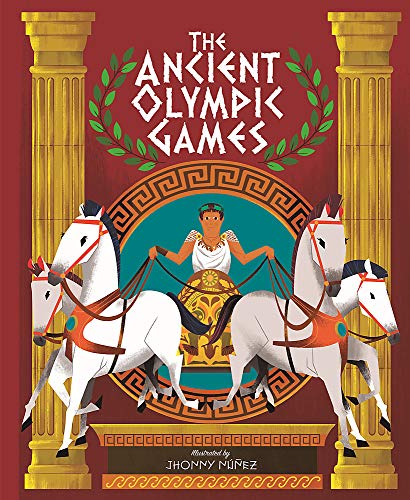 Book cover depicting a chariot race scene from the Ancient Olympic Games.