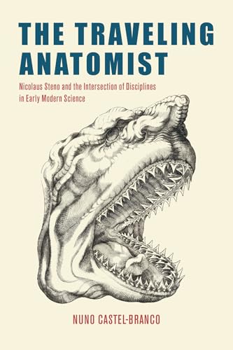 Book cover: “The Traveling Anatomist” with a detailed drawing of a shark’s jaw.