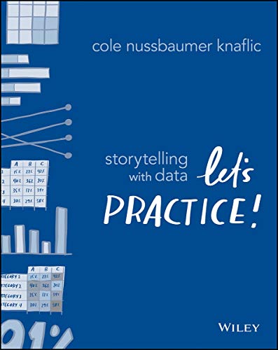 Book cover for “Storytelling with Data: Let’s Practice!” with data visualizations.