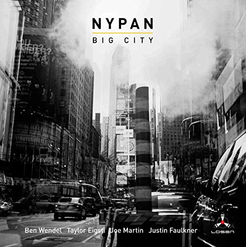 "Black and white city street album cover with 'NYPAN' and 'BIG CITY' text."