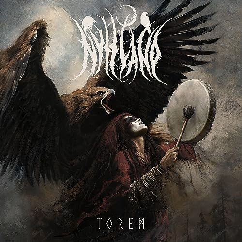 Album cover featuring a person with an eagle and a shamanic drum.