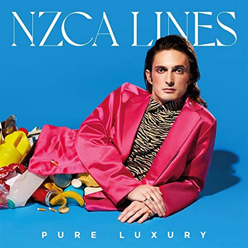 Album cover for NZCA Lines’ “Pure Luxury” featuring a man in pink.