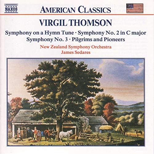 CD cover for Virgil Thomson symphonies, featuring a pastoral landscape painting.