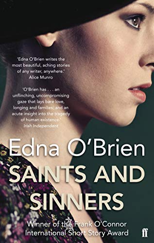 Book cover of Saints and Sinners by Edna O'Brien featuring a woman's profile.