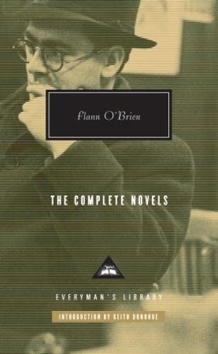 Book cover featuring a sepia-toned portrait of Flann O'Brien wearing a hat and glasses.