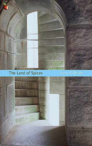 Book cover showing a stone spiral staircase viewed through an arched stone doorway.