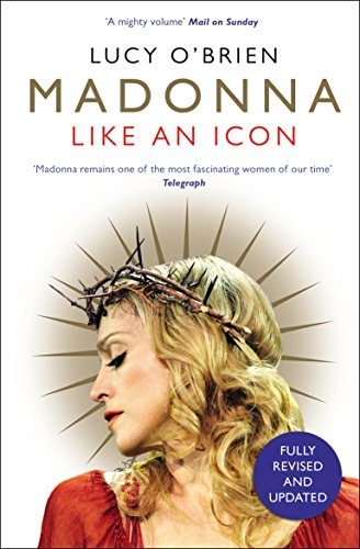 Book cover: Madonna with a crown of thorns, title "Madonna: Like an Icon".