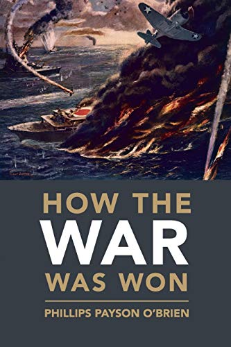 Book cover: wartime naval battle scene with aircraft and burning ships.