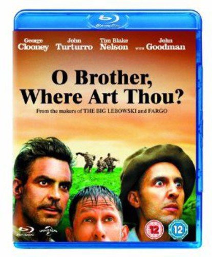 Blu-ray cover for O Brother, Where Art Thou? featuring three men against a landscape.