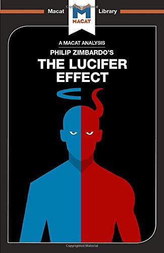 Book cover: “The Lucifer Effect” with a split blue and red face.