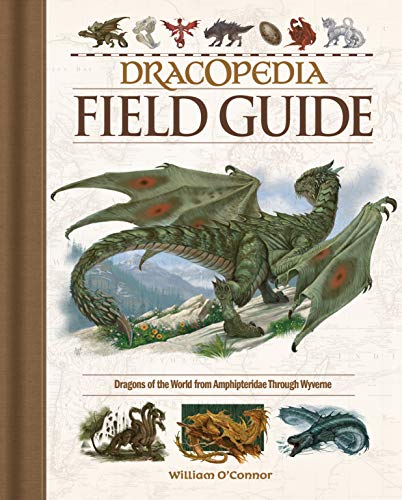 Book cover featuring a large green dragon illustration with smaller dragon sketches and text.