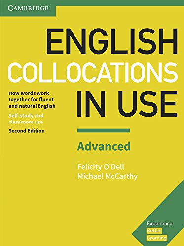 Yellow cover of "English Collocations in Use Advanced" textbook, second edition.