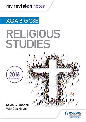 Religious Studies revision notes book cover with a crowd forming a cross.
