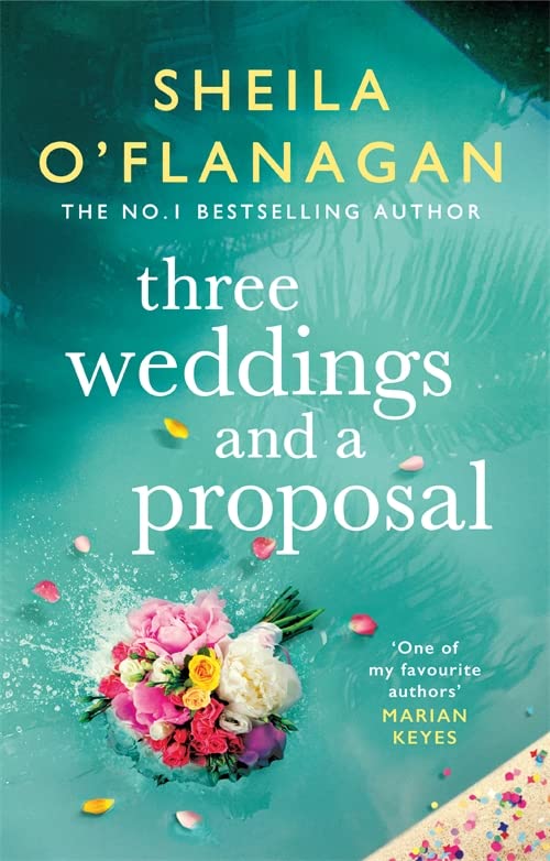 Book cover with teal background, white text, and a colorful bouquet.