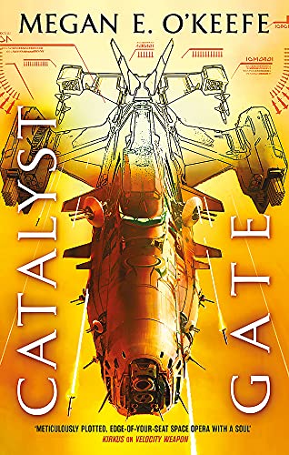 Book cover featuring a large spaceship against a bright yellow background with technical overlays.