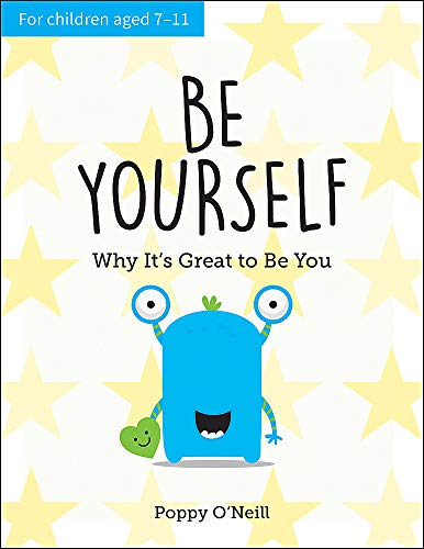 Book cover: "Be Yourself" with a cartoon monster and yellow stars.