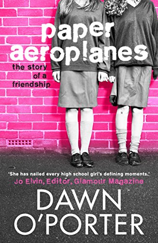 Book cover: two schoolgirls in uniform stand against a pink brick wall.