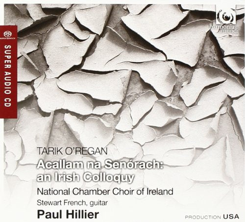 CD cover with cracked stone texture and text: "Tarik O'Regan" and "Acallam na Senorach.