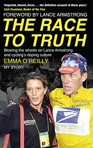 Book cover featuring Lance Armstrong and Emma O’Reilly, about cycling doping.