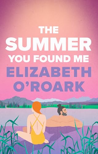 Book cover showing a woman and man sitting by a lake at sunset.