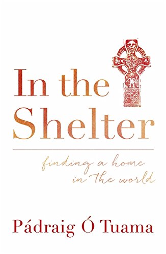 Book cover titled In the Shelter by Pádraig Ó Tuama with a red Celtic cross.