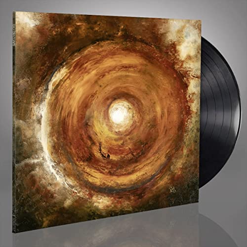Vinyl record with abstract brown and beige swirling cover art.