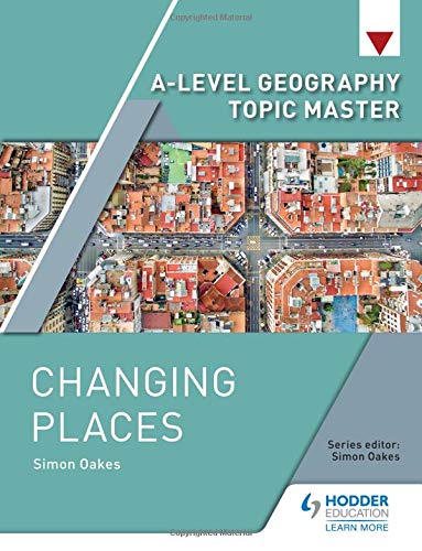 Geography textbook cover: "Changing Places" with aerial city view.