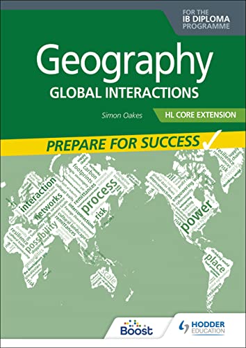 IB Geography textbook cover with a world map and text overlay.