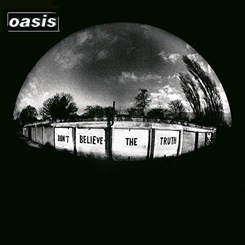 Oasis album cover: black and white image of a fence and sky.