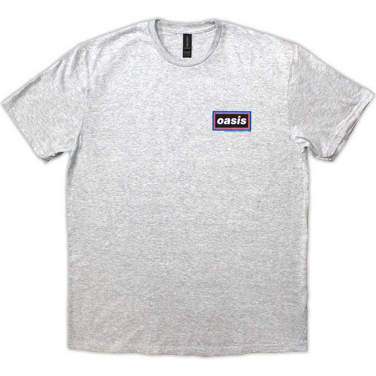 Grey Oasis t-shirt with band logo centered on the chest.