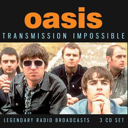 Oasis “Transmission Impossible” CD cover featuring the band members.