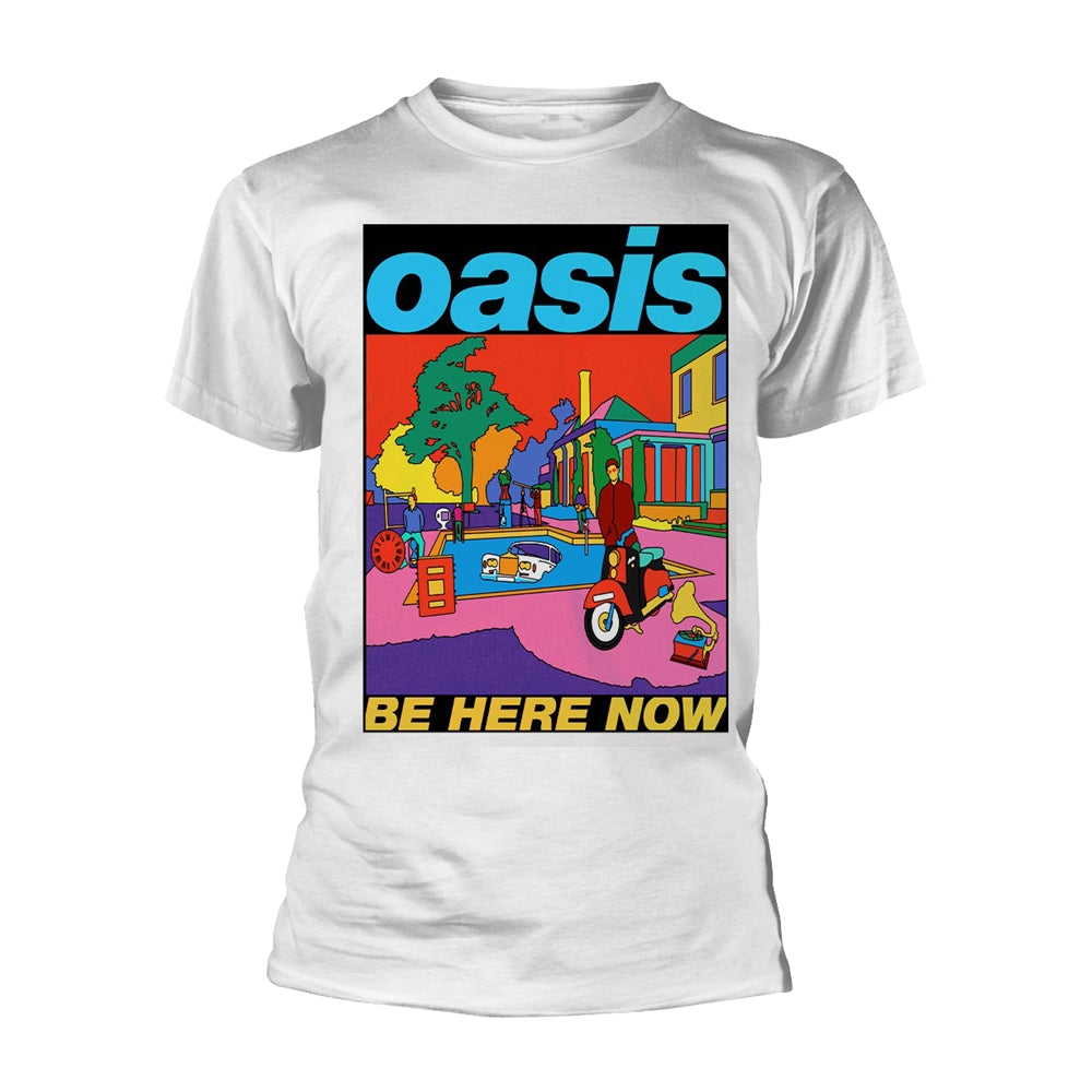 X-Large unisex t-shirt with "Be Here Now" illustration design.
