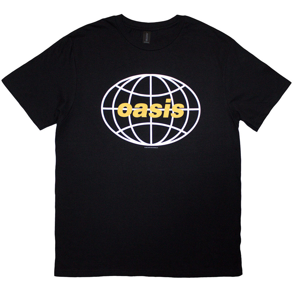 Navy blue unisex t-shirt with a white globe logo, size X-Large.