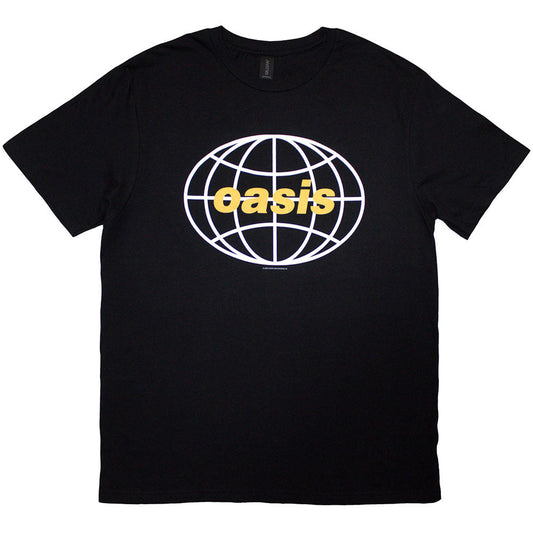 Navy blue unisex t-shirt with a white globe logo, size X-Large.