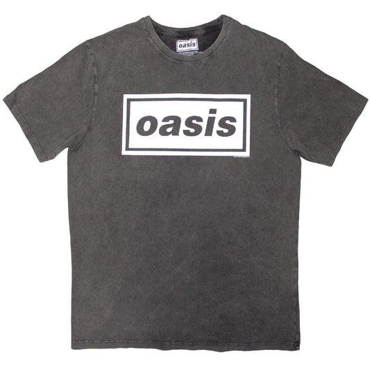 Charcoal grey, medium-sized unisex t-shirt with a stone wash and Decca logo.