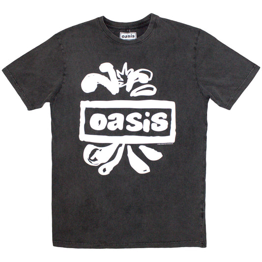 Stone-wash, unisex t-shirt, size XX-Large, with a splattered logo design.