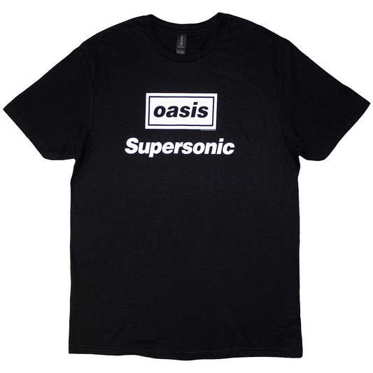 Small, unisex t-shirt with "Oasis - Supersonic" title graphic.