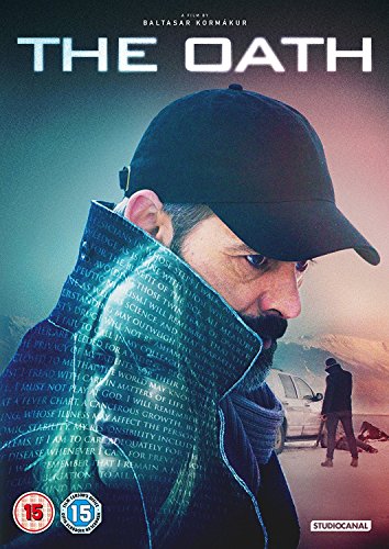 DVD cover for "The Oath" featuring a man in a cap, looking intently.