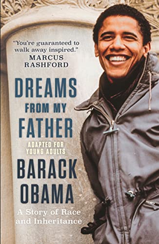 Book cover: "Dreams From My Father" by Barack Obama, with portrait.