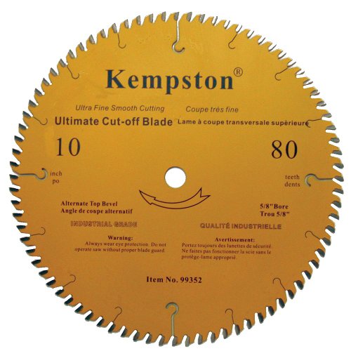 Yellow circular saw blade with black text and 80 teeth.