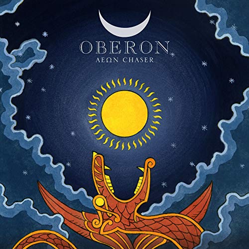 CD cover with a golden sun, crescent moon, and orange dragon illustration.