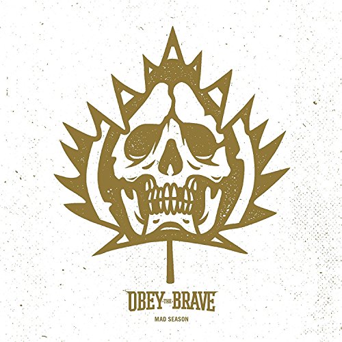 Golden skull within a maple leaf, album cover for Obey The Brave.