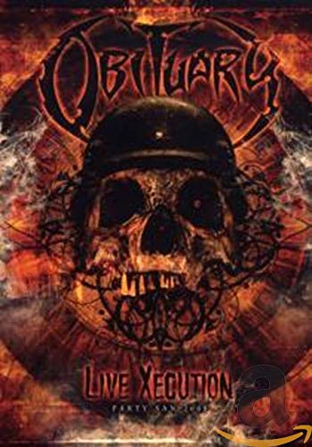 DVD cover for Obituary's "Live Xecution" featuring a skull with a helmet.