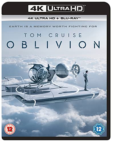 Oblivion Blu-ray cover with Tom Cruise standing on a futuristic platform.
