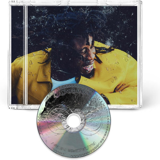 CD case with a portrait of a man and a reflective disc.