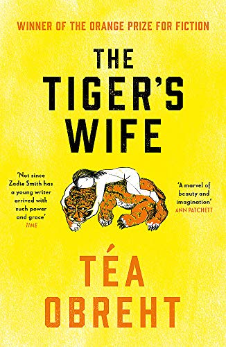 Yellow book cover with bold title and illustration of a tiger and person.
