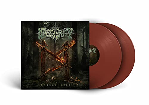 Vinyl record of "Obscurity - Skogarmaors" with red and gold discs.