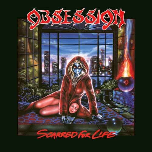 Album cover for “Obsession - Scarred For Life” featuring a hooded figure.