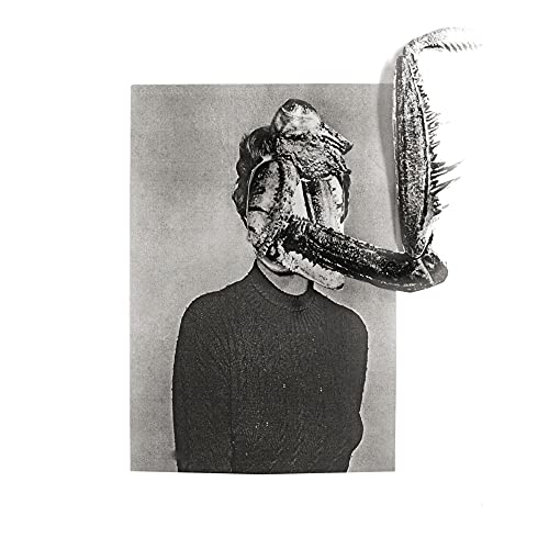 Black and white CD cover with a person’s face obscured by a fish head.